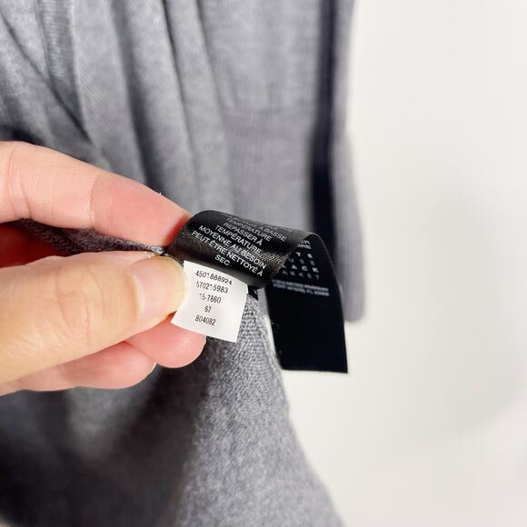 White House Black Market XS Gray Cashmere Blend Bell Sleeve Open Front Cardigan - Picture 8 of 8